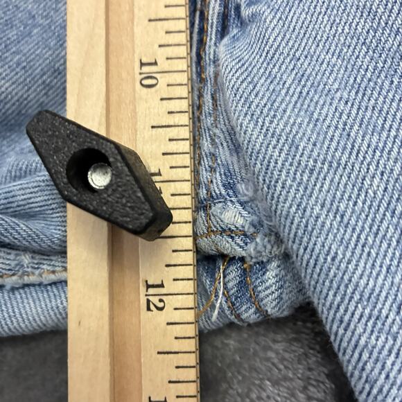 Levis 501xx Button Fly Blue Jean Shorts Womens Sz.35 Blue Button Fly Cut Off - Picture 7 of 9